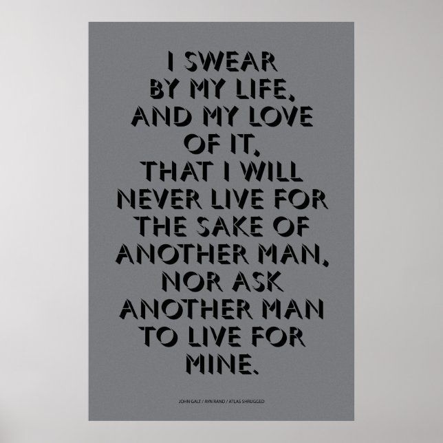 John Galt's Pledge Poster (Front)