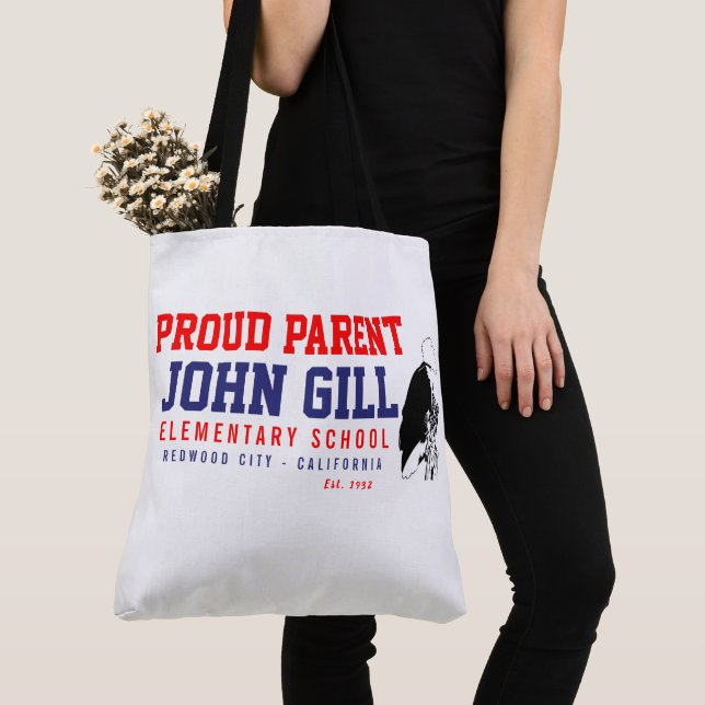 John Gill Eagle Proud Parent Large Shoulder Tote Bag (Close Up)