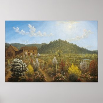 John Glover -artist's House   Garden  Mills Plains Poster by niceartpaintings at Zazzle