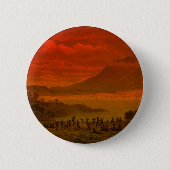 John Glover Van Diemen's Land Tasmania Aboriginal Button (Front)