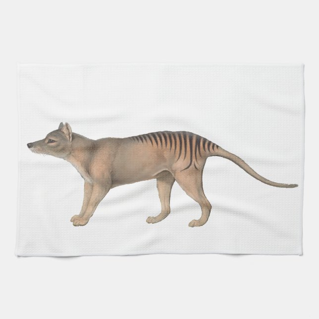 John Gould Tasmanian Tiger Thyalcine Kitchen Towel (Horizontal)