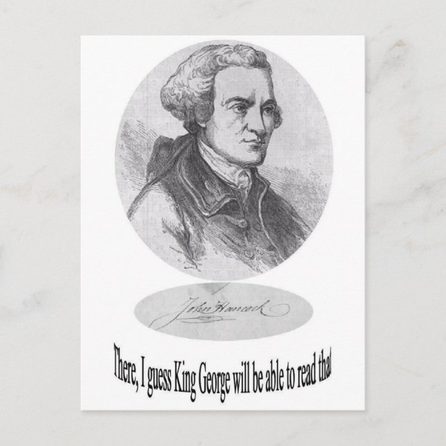 John Hancock, Signature and Quote Postcard (Front)