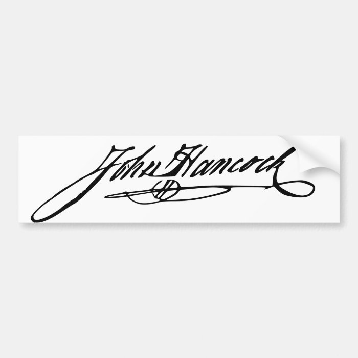 John Hancock Signature Bumper Sticker