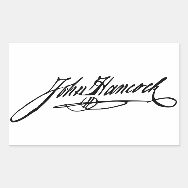 John Hancock Signature Rectangular Sticker (Front)