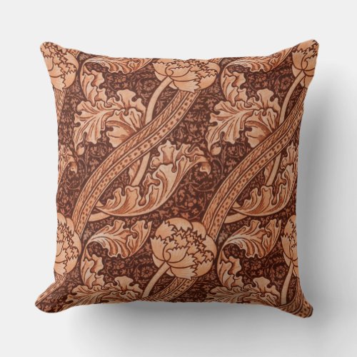 John Henry Dearle Florence Pattern in Red Throw Pillow