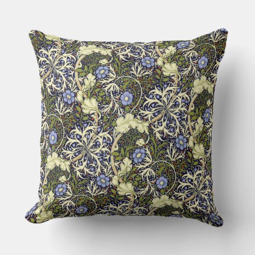 John Henry Dearle Seaweed Pattern Throw Pillow