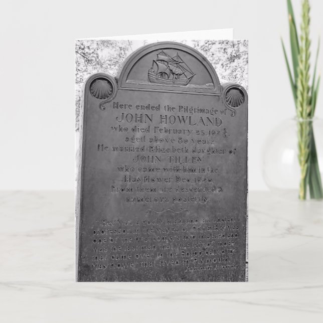 John Howland, Mayflower passenger Card (Front)