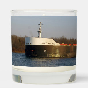 John J. Boland glass candle