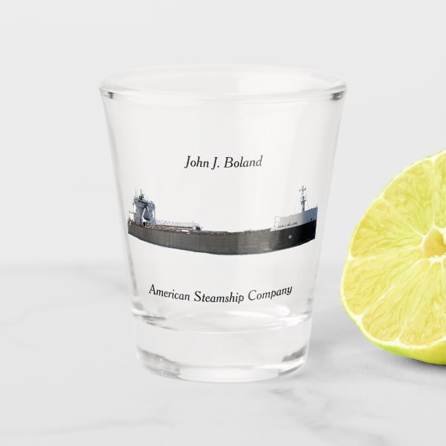John J. Boland shot glass (Front)