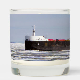 John J. Boland winter glass candle