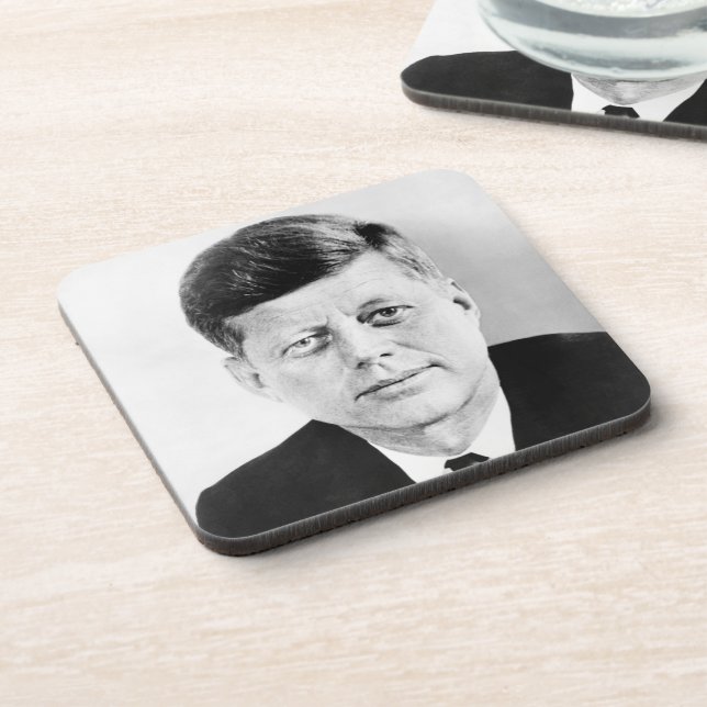 John Jack Kennedy US Presidential White House Beverage Coaster (Left Side)