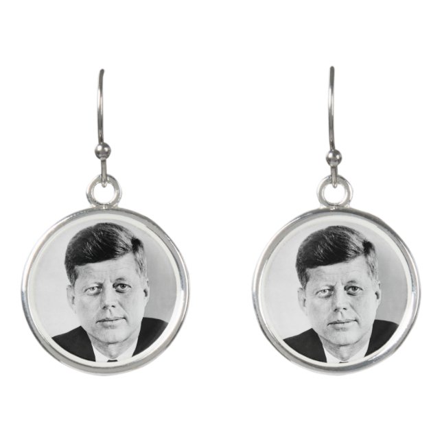 John Jack Kennedy US Presidential White House Earrings (Front)