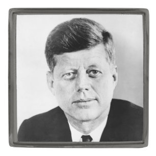 John Jack Kennedy US Presidential White House Gunmetal Finish Lapel Pin