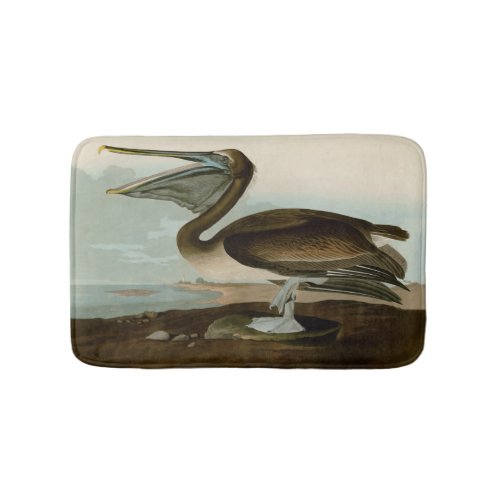 John James Audubon Brown Pelican Artwork Painting Bath Mat