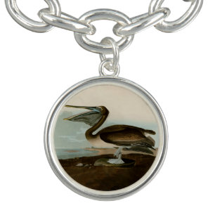 John James Audubon Brown Pelican Artwork Painting Bracelet