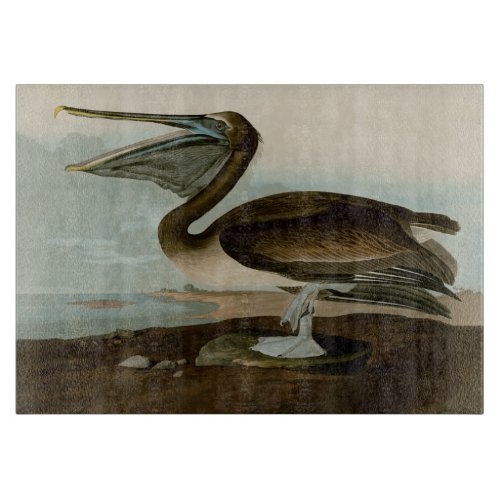 John James Audubon Brown Pelican Artwork Painting Cutting Board