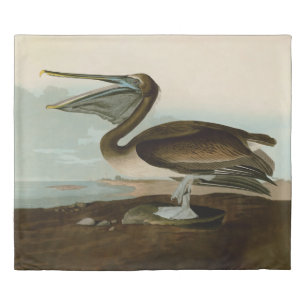 John James Audubon Brown Pelican Artwork Painting Duvet Cover