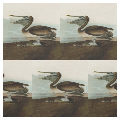 John James Audubon Brown Pelican Artwork Painting Fabric