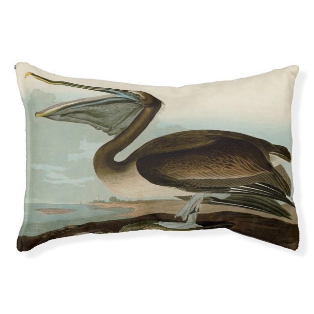 John James Audubon Brown Pelican Artwork Painting Pet Bed (Front)