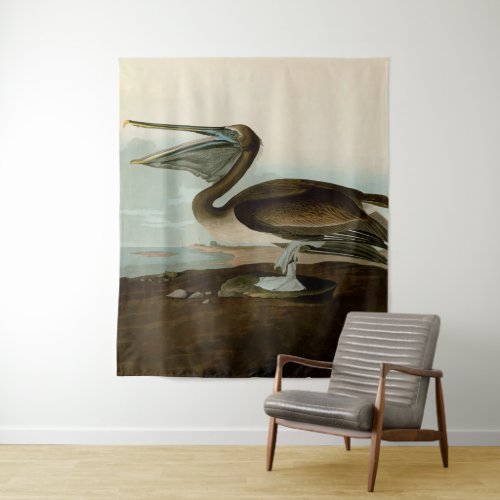 John James Audubon Brown Pelican Artwork Painting Tapestry