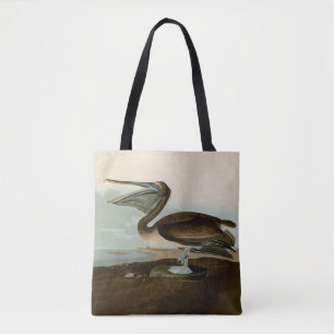 John James Audubon Brown Pelican Artwork Painting Tote Bag