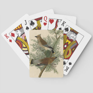 John James Audubon Cedar Waxwing Bird Print Poker Cards