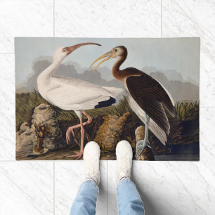 John James Audubon White Ibis Bird Print Classic Doormat
