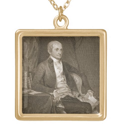 John Jay engraved by Asher Brown Durand 1796_188 Gold Plated Necklace