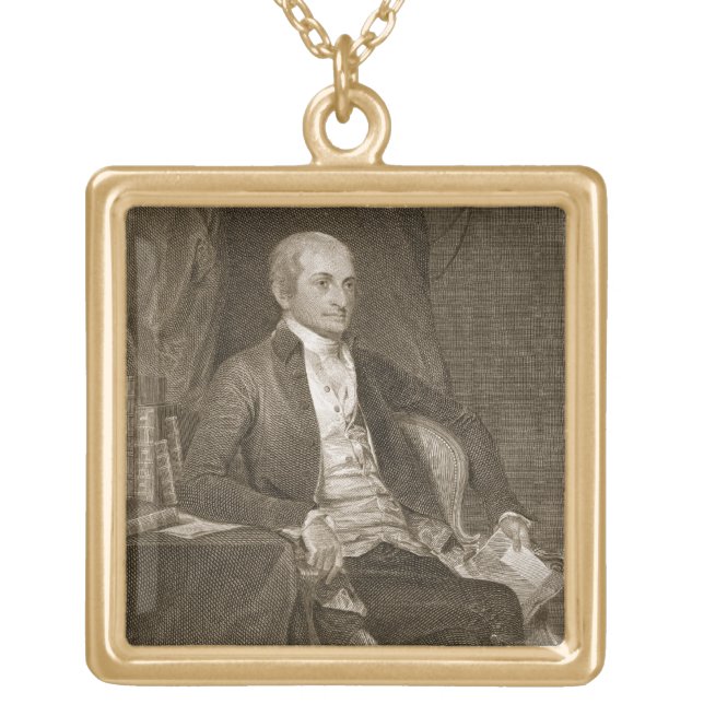 John Jay, engraved by Asher Brown Durand (1796-188 Gold Plated Necklace (Front)