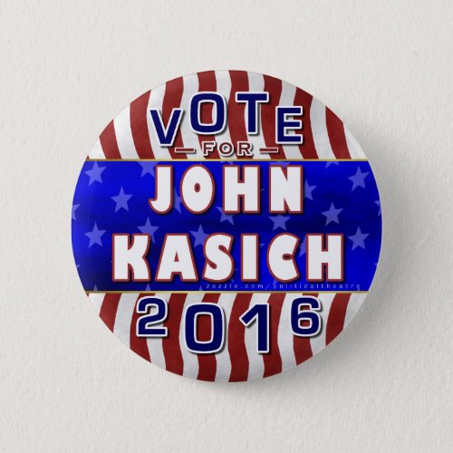 John Kasich President 2016 Election Republican Pinback Button