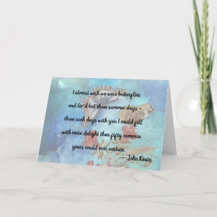 John Keats Butterfly Anniversary Quote Note Card