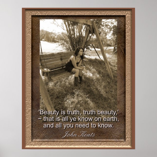 John Keats Quote - Art Print - Beauty is truth (Front)
