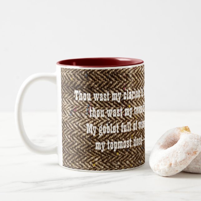 John Keats tweed literary mug (With Donut)