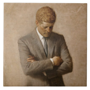 John Kennedy US Presidential White House Portrait Ceramic Tile