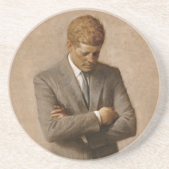 John Kennedy US Presidential White House Portrait  Coaster (Front)
