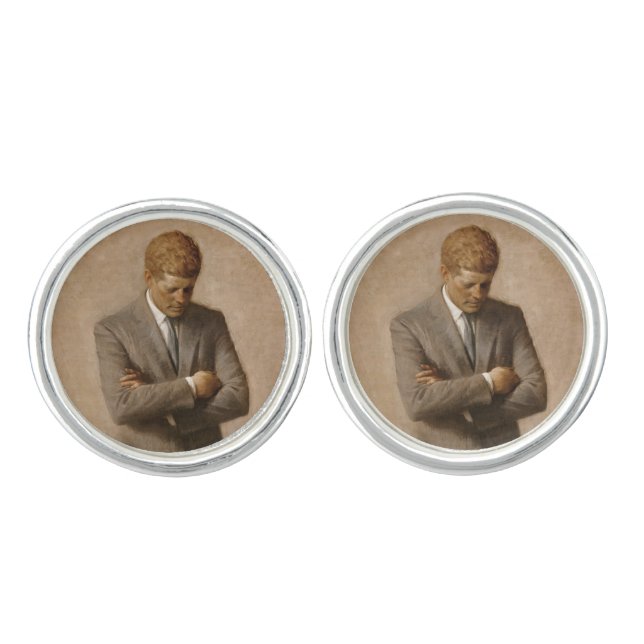 John Kennedy US Presidential White House Portrait  Cufflinks (Front)
