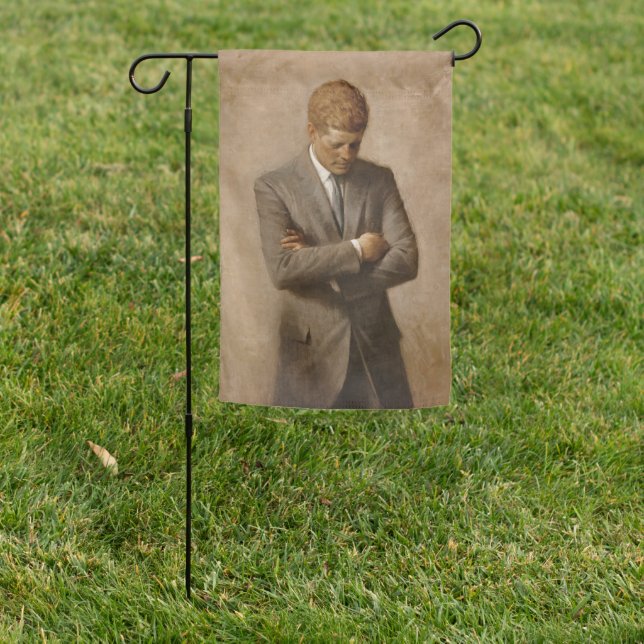 John Kennedy US Presidential White House Portrait  Garden Flag (In SItu)
