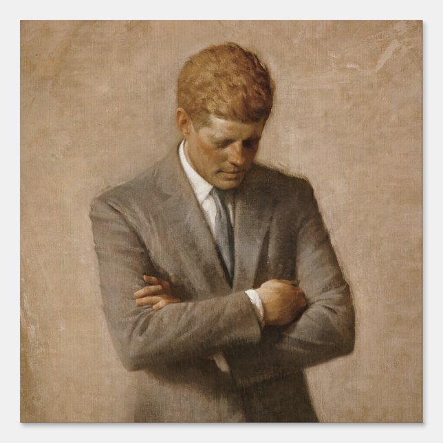 John Kennedy US Presidential White House Portrait  Sign (Front)