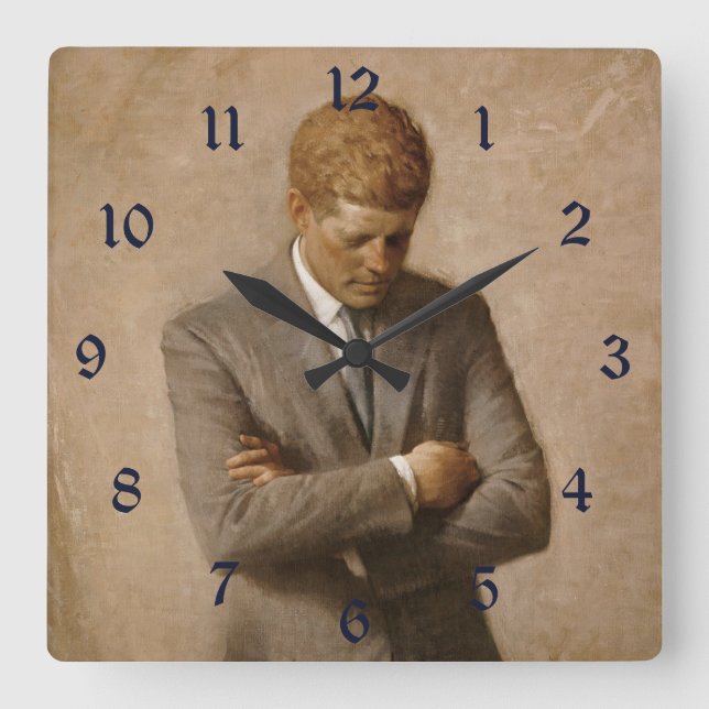 John Kennedy US Presidential White House Portrait  Square Wall Clock (Front)