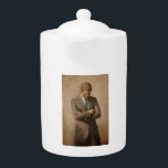 John Kennedy US Presidential White House Portrait  Teapot<br><div class="desc">The year was 1961. John F. Kennedy, a young and energetic senator, had just been inaugurated as the 35th president of the United States. Bracing air of change filled the country. Kennedy, with his infectious optimism, unveiled his "New Frontier" agenda, a call to push the boundaries of progress in space,...</div>