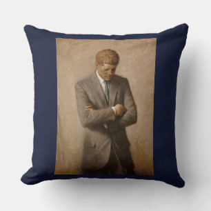 John Kennedy US Presidential White House Portrait Throw Pillow