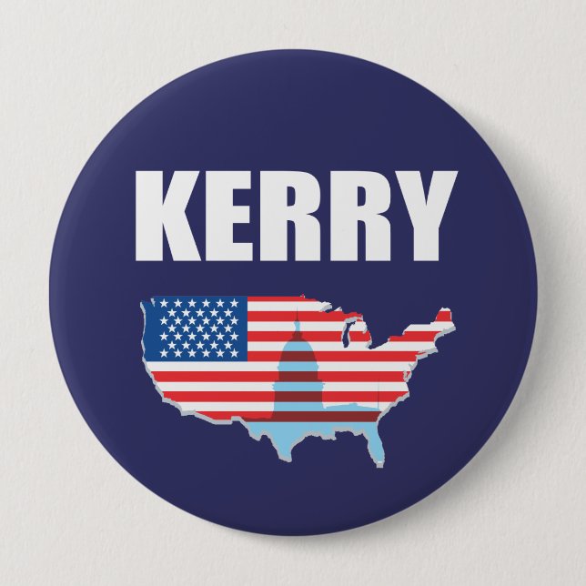 JOHN KERRY Election Gear Button (Front)