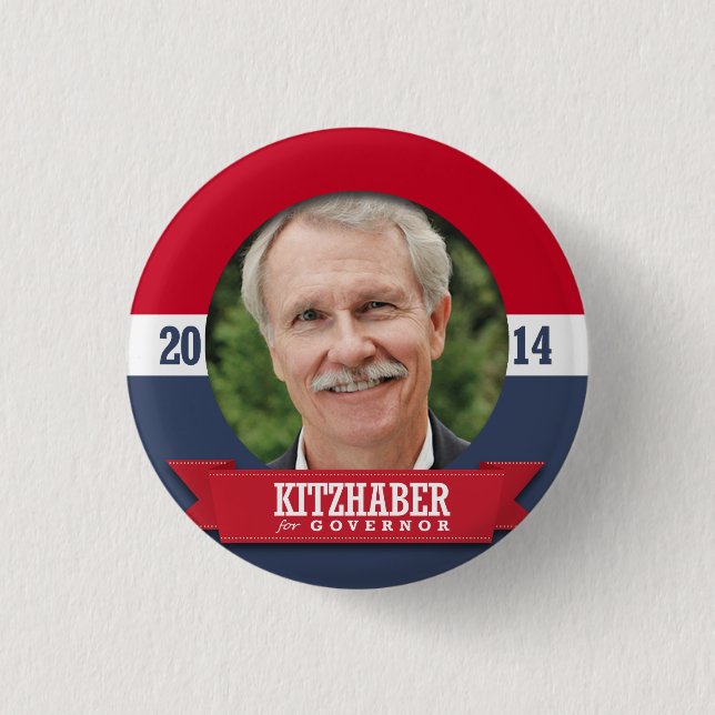 JOHN KITZHABER CAMPAIGN PINBACK BUTTON (Front)