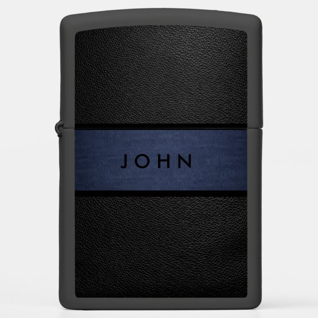 John – Leather & Denim Premium Lighter (Front)