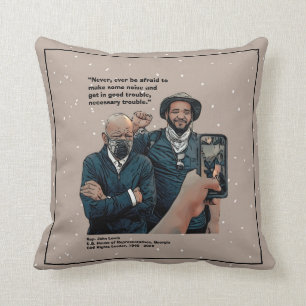John Lewis, good trouble, Throw Pillow