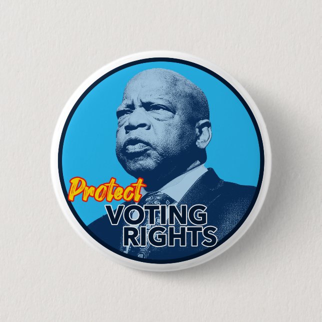 John Lewis Protect Voting Rights Sign Button (Front)