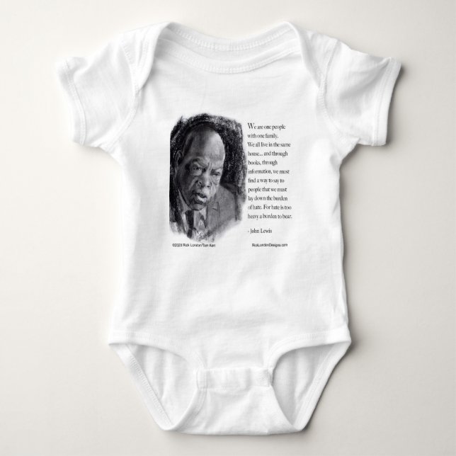 John Lewis & Quote Beautiful Portrait  Baby Bodysuit (Front)