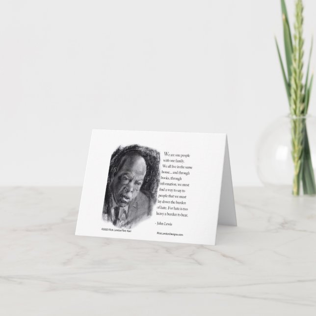 John Lewis & Quote Beautiful Portrait  Card (Front)