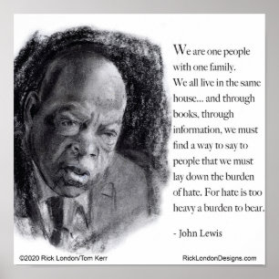 John Lewis & Quote Beautiful Portrait Poster