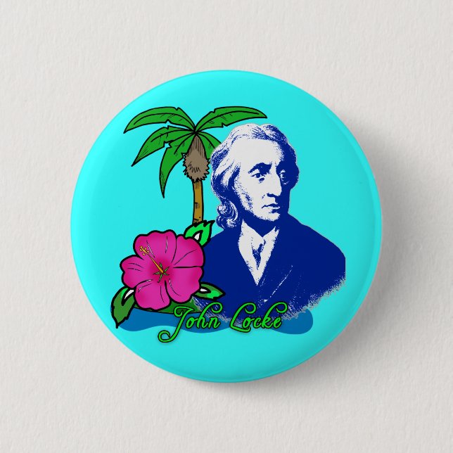 John Locke on a Desert Island Pinback Button (Front)